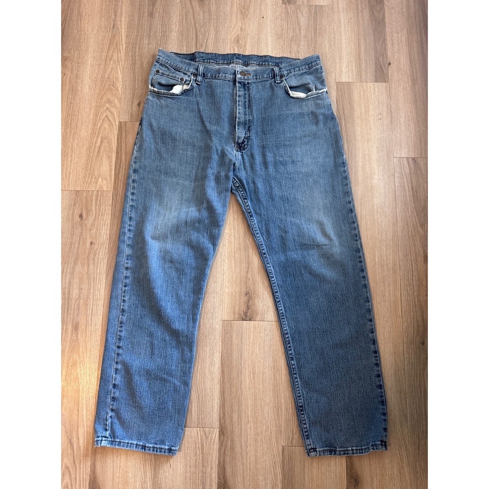 Wrangler Regular Fit Mens Jeans 40x30 Medium Wash Distressed 9WRGAMS